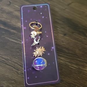 Moon Mystical 5 Pack Fashion Rings Sun Stars Size 7 Women's Teens NEW Hot Topic